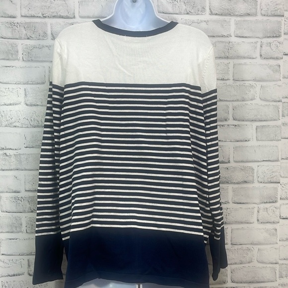 Karen Scott Petite Stripe Button Up Cardigan NWT XLP - Picture 2 of 9